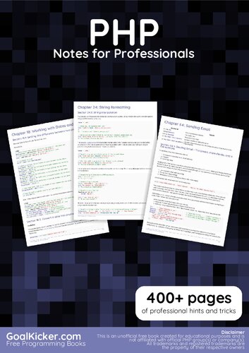 Php Notes For Professionals Book Goalkicker Books