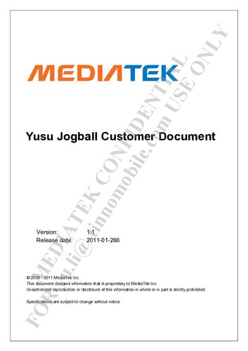 Mt6573 Yusu Jogball Customer Document 11 Minghsien Wenjun Gao