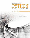 Fundamentals Of Python First Programs 2nd Edition Kenneth A Lambert