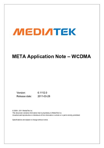 Meta Application Note Wcdma 61120 Shumin Chen Y H Sung
