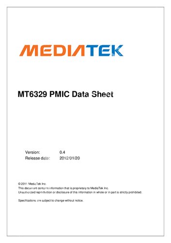 Mt6329 Pmic Datasheet 04 Trevor Chou