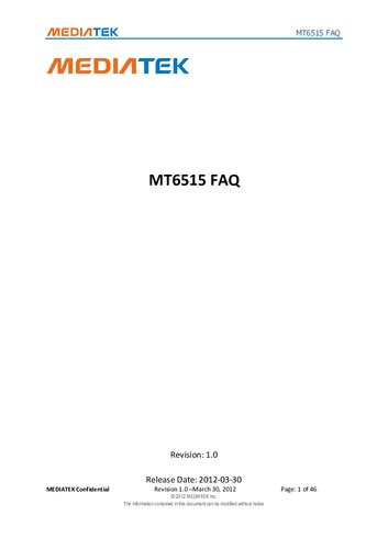 Mt6515 Faq 10 Jinxin Zhao