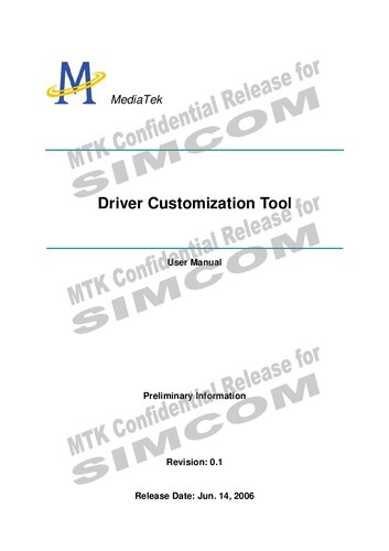 Mediatek Driver Customization Tool Dct User Manual 01 Simon Shih