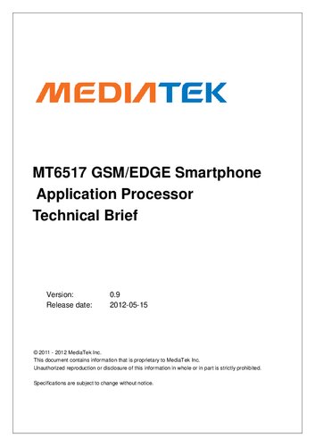 Mt6517 Gsmedge Smartphone Application Processor Technical Brief 09 Th Yang