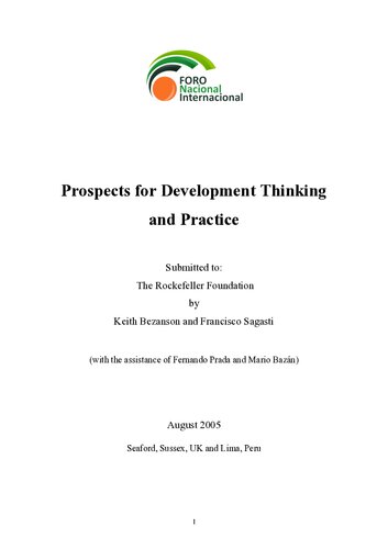 Prospects For Development Thinking And Practice Keith Bezanson