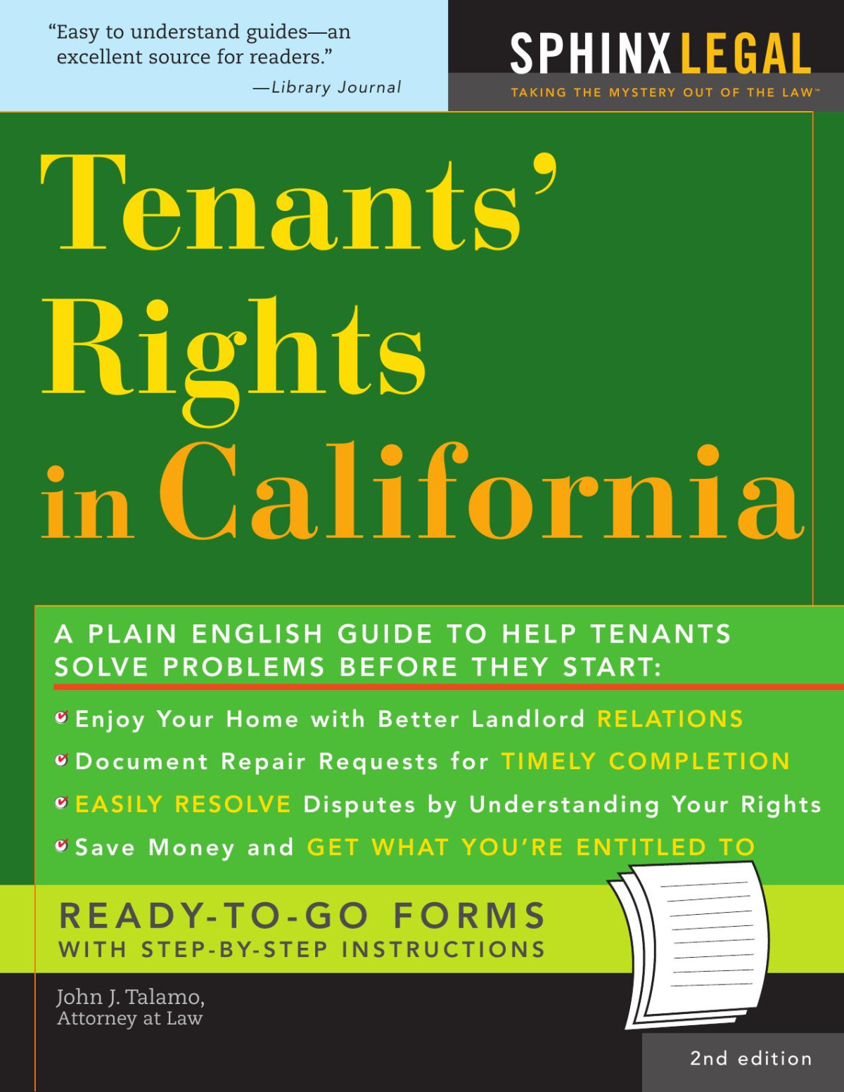 Tenants Rights In California 2nd Edition John Talamo