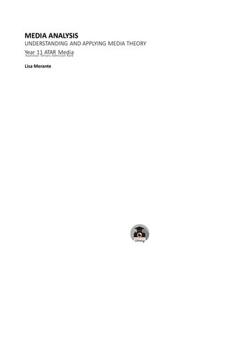 Media Analysis Understanding And Applying Media Theory 1st Edition Lisa Merante