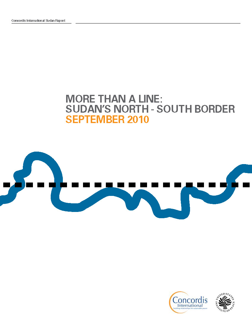 More Than A Line Sudans Northsouth Border Concordis International