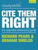 Cite Them Right The Essential Referencing Guide 12th Edition 12th Richard Pears