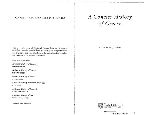 A Concise History Of Greece Richard Clogg