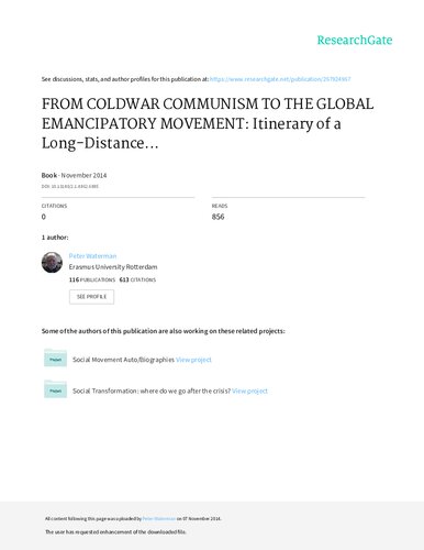 From Coldwar Communism To The Global Emancipatory Movement Itinerary Of A Longdistance Internationalist Peter Waterman