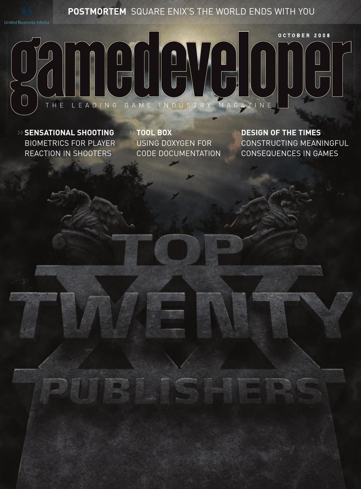 Game Developer October 2008 9th Edition Simon Carless Brandon Sheffield