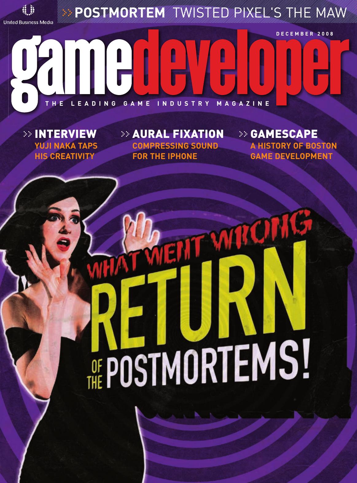 Game Developer December 2008 11th Edition Simon Carless Brandon Sheffield