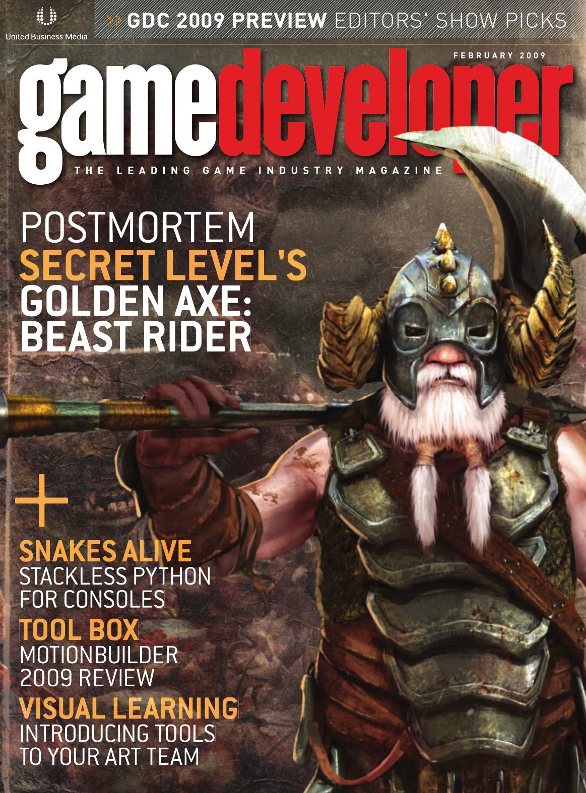 Game Developer February 2009 2nd Edition Simon Carless Brandon Sheffield