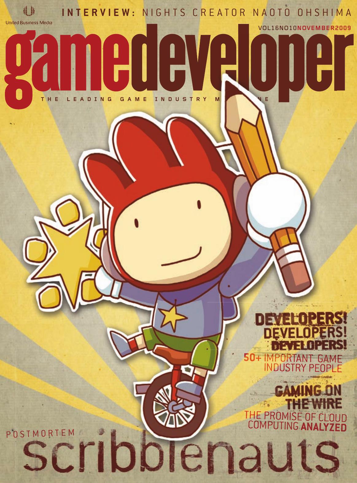 Game Developer November 2009 10th Edition Simon Carless Brandon Sheffield