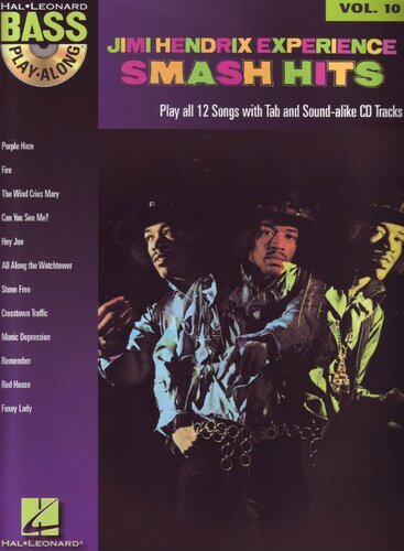 Jimi Hendrix Experience Smash Hits Bassplayalong Volume 10 Coll