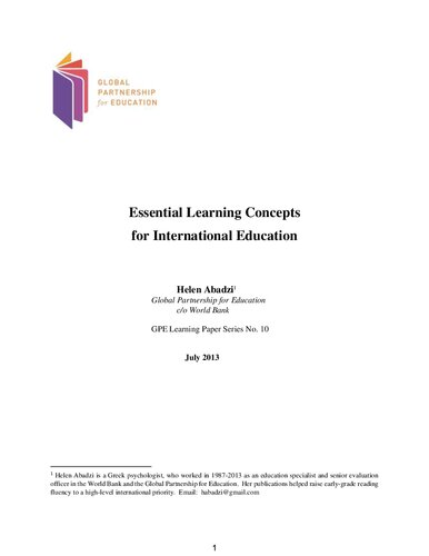 Essential Learning Concepts For International Education 10th Edition Helen Abadzi
