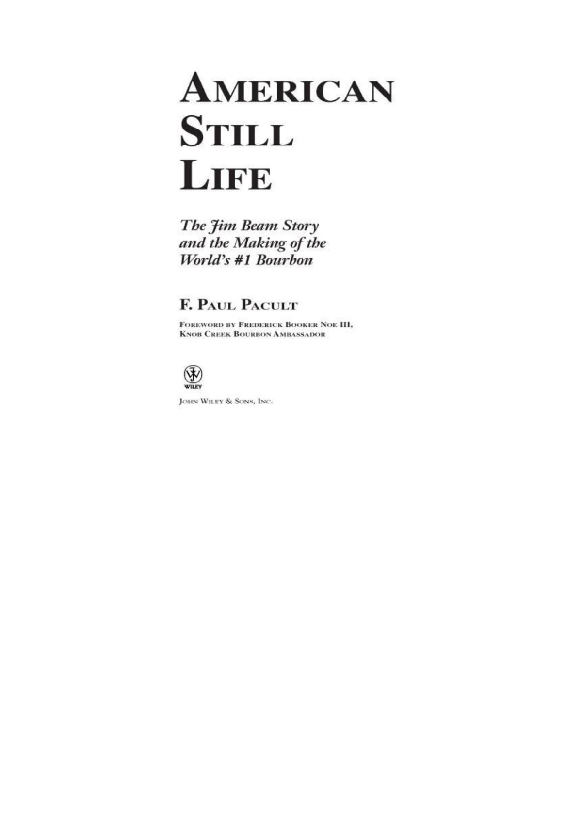 American Still Life F Paul Pacult