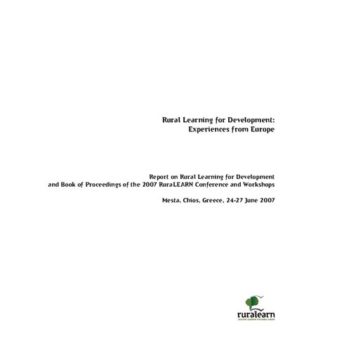 Rural Learning For Development Experiences From Europe Aavv