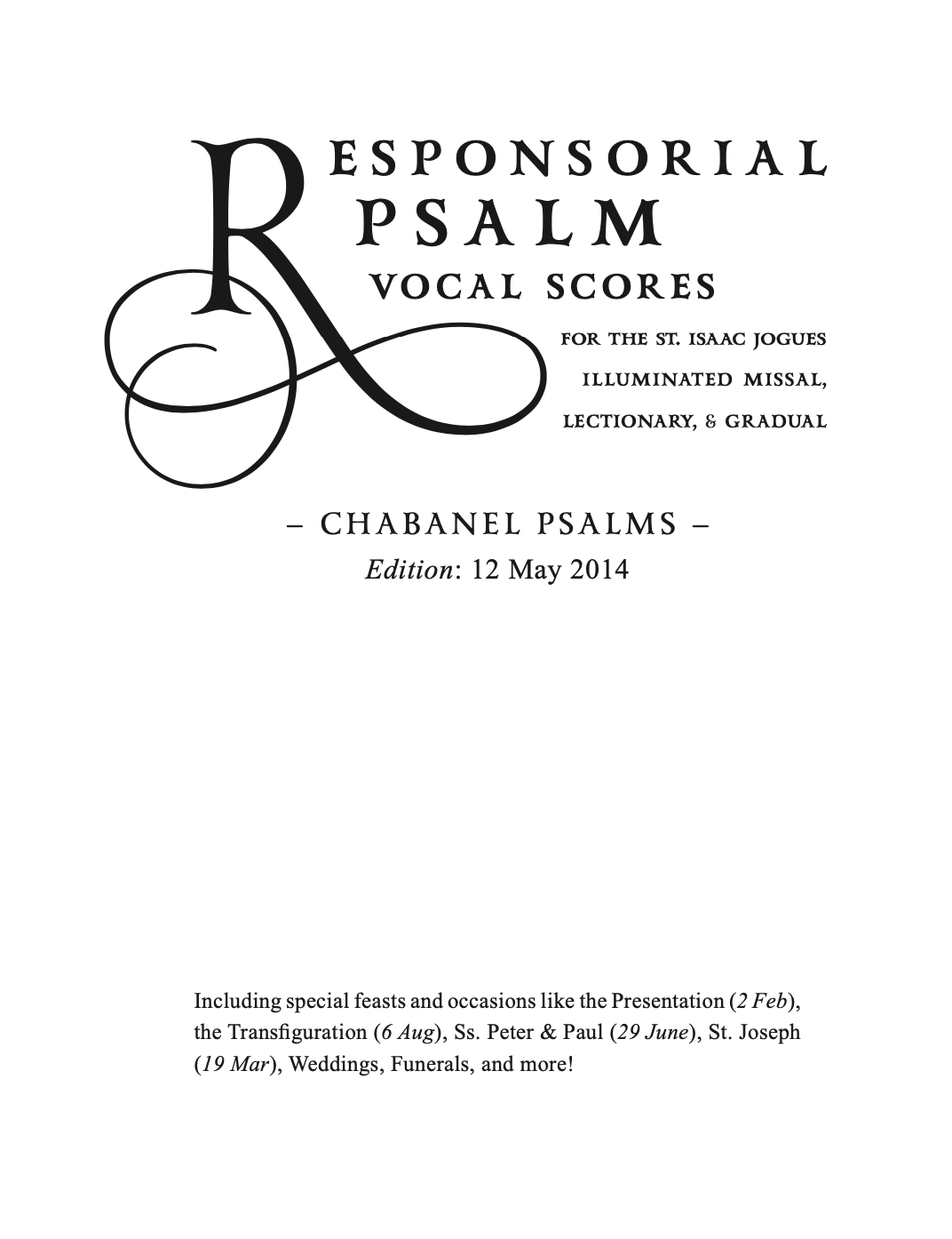 Responsorial Psalm Vocal Scores Watershed