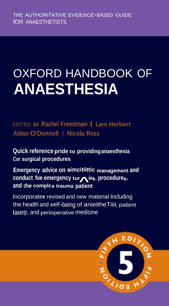 Oxford Handbook Of Anaesthesia 5th Rachel Freedman Lara Herbert
