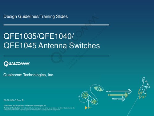 Qfe1035qfe1040qfe1045 Antenna Switches 80nh3845 Rev B Qualcomm Technologies Inc