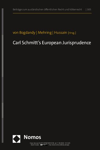 Carl Schmitts European Jurisprudence Armin Von Bogdandy Adeel Hussain