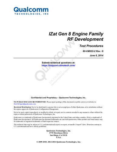 Izat Gen 8 Test Procedures 80vm5222 Rev G Qualcomm Technologies Inc