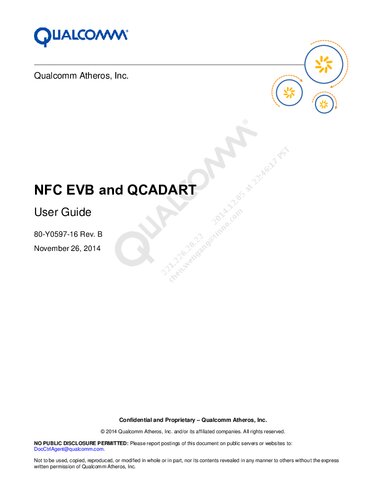 Nfc Evb And Qcadart 80y059716 Rev B Qualcomm Technologies Inc
