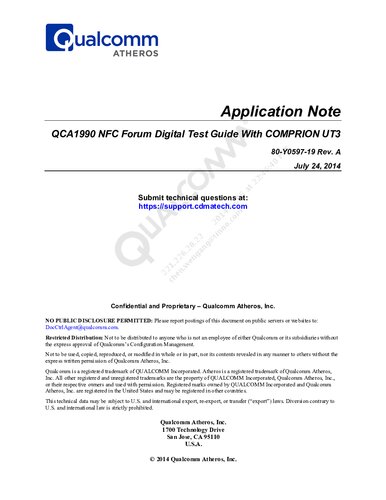 Qca1990 Nfc Forum Digital Test Guide With Comprion Ut3 80y059719 Rev B Qualcomm Technologies Inc