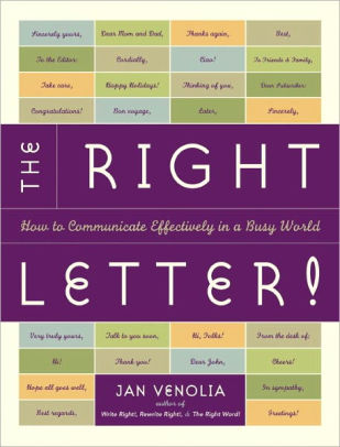 The Right Letter Jan Venolia