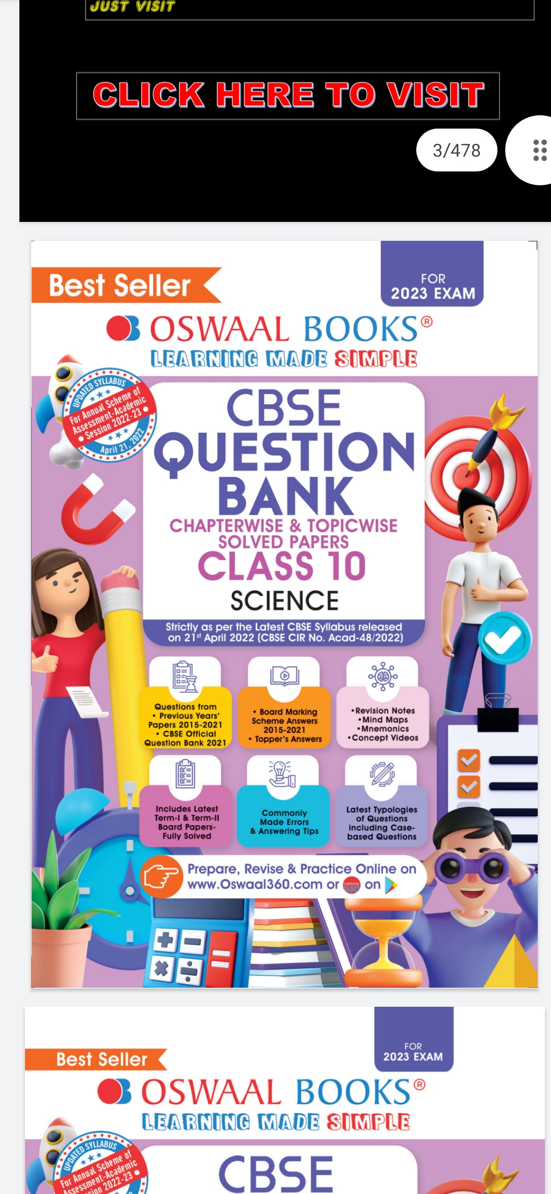 Class 10 Oswaal Science Question Bank 20222023 Oswaal