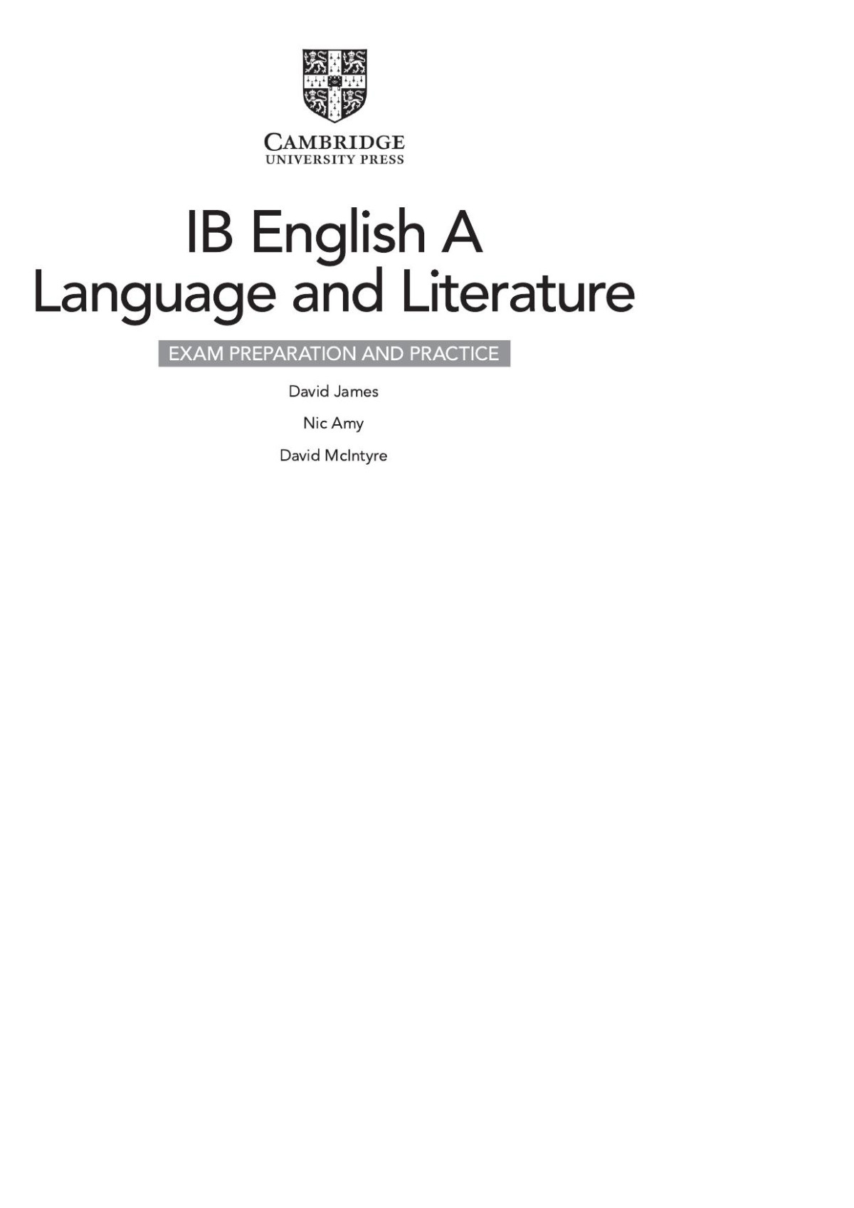English A Language And Literature Exam Preparation And Practice David James