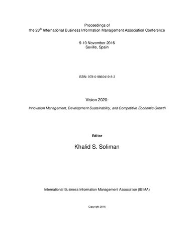 Proceedings Of The 28th International Business Information Management Association Conference Vision 2020 Innovation Management Development Sustainability And Competitive Economic Growth Various Authors