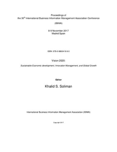 Proceedings Of The 30th International Business Information Management Association Conference Ibima Vision 2020 Sustainable Economic Development Innovation Management And Global Growth Various Authors