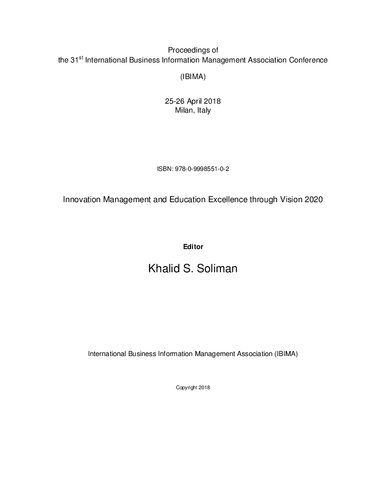 Proceedings Of The 31st International Business Information Management Association Conference Ibima Innovation Management And Education Excellence Through Vision 2020 Various Authors