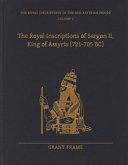 The Royal Inscriptions Of Sargon Ii King Of Assyria 721705 Bc Grant Frame
