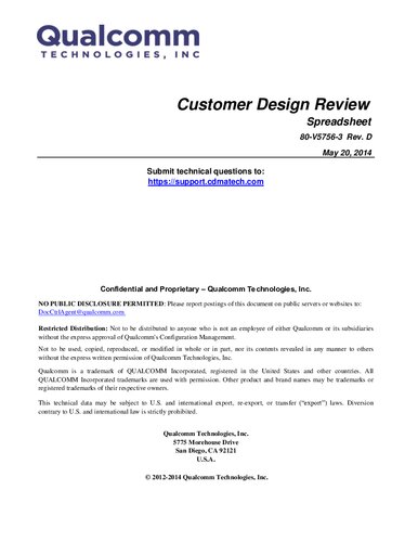 Customer Design Review Spreadsheet 80v57563 Rev D Qualcomm Technologies Inc