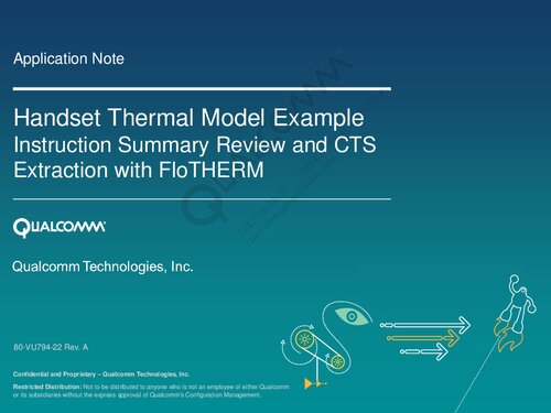 Handset Thermal Model Example Instruction Summary Review And Cts Extraction With Flotherm 80vu79422 Rev A Qualcomm Technologies Inc