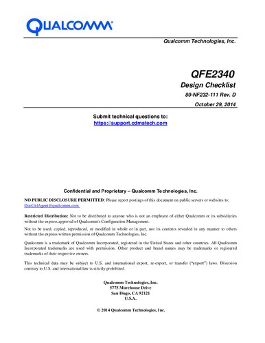 Qfe2340 Design Checklist 80nf232111 Rev D Qualcomm Technologies Inc