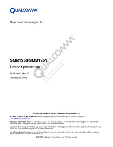 Smb1350smb1351 Device Specification 80nl4051 Rev F Qualcomm Technologies Inc