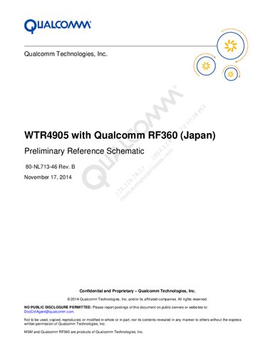 Wtr4905 With Qualcomm Rf360 Japan Preliminary Reference Schematic 80nl71346 Rev B Qualcomm Technologies Inc
