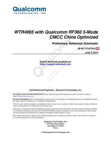 Wtr4905 With Qualcomm Rf360 5mode Cmcc China Optimized Preliminary Reference Schematic 80nl71343 Rev Aa Qualcomm Technologies Inc