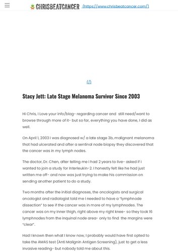 Stacy Kneeshaw Jett Jett888 Updated Cancer Healing Protocol Stage 34 Late Stage Metastasized Melanoma Stacy Kneeshaw Jett