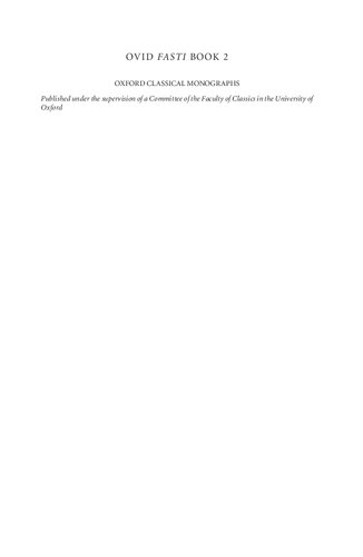 A Commentary On Ovids Fasti Book 2 Matthew Robinson