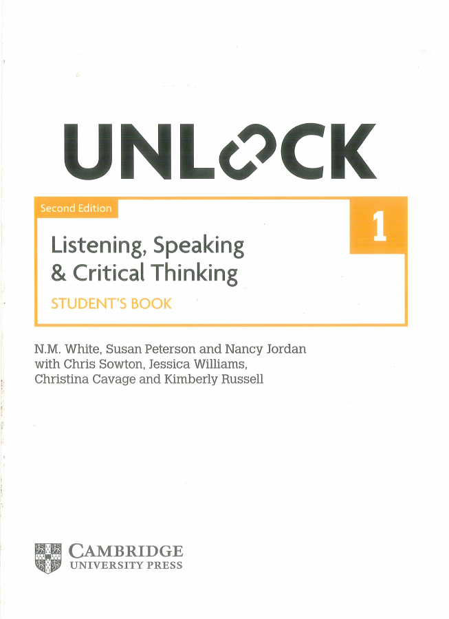 Cambridge Unlock Level 1 A1 Listening Speaking Critical Thinking Students Book 2nd Edition Nm White