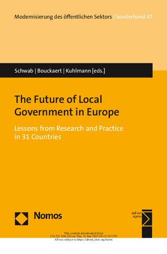 Future Of Local Government In Europe Lessons From Research And Practice In 31 Countries Christian Schwab