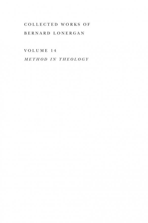 Method In Theology 1st Edition Bernard Lonergan