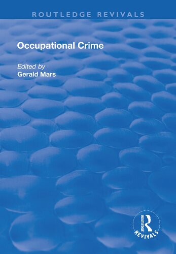 Occupational Crime Gerald Mars