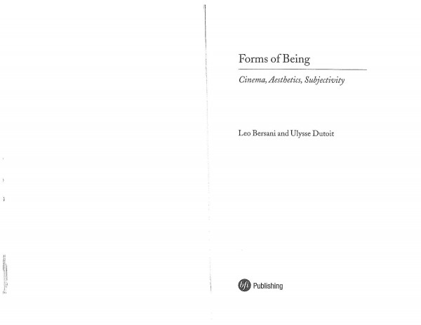 Forms Of Being Leo Bersani Professor Emeritus Of French Leo Bersani